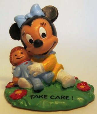 Baby Minnie Mouse with doll Disney PVC figure