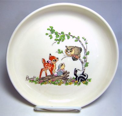 Bambi, Thumper, Flower and Friend Owl vintage plate (EXTREMELY RARE) (Shaw)