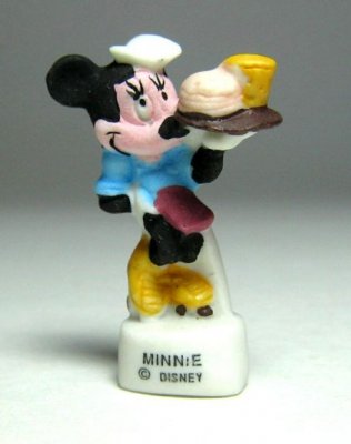 Minnie Mouse as roller skates waitress (carhop) Disney porcelain bisque miniature figure
