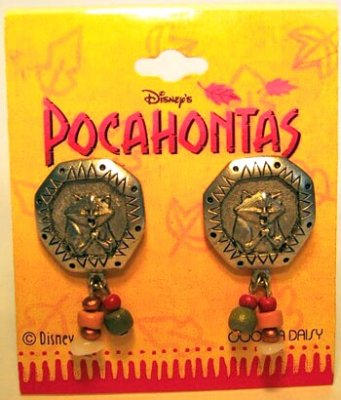 Meeko octagonal earrings, from Disney 'Pocahontas'