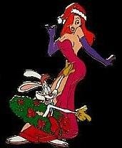 Jessica Rabbit with Roger in a Christmas wreath Disney pin