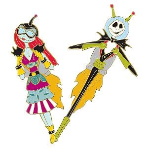 Jack Skellington and Sally space age pin