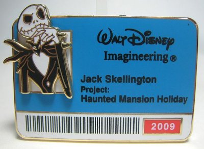 Jack Skellington 'Walt Disney Imagineering staff ID badge' pin