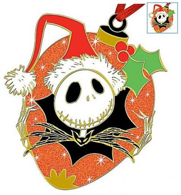Jack Skellington holiday ornament pin