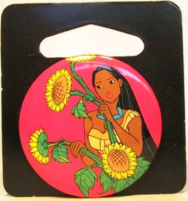 Pocahontas with sunflowers button