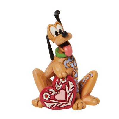 Pluto holding heart figurine (Jim Shore Disney Traditions)