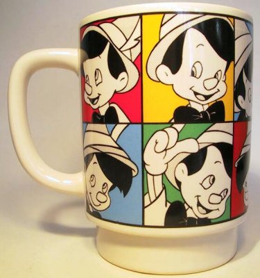 Pinocchio Disney musical coffee mug - Mickey Mouse Club Themesong.