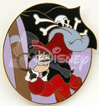 Captain Hook and Jolly Roger flag Disney pin