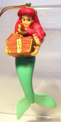 Ariel and Sebastian with chest gift ornament (Grolier)