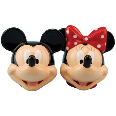 Minnie and Mickey Mouse heads salt and pepper shaker set