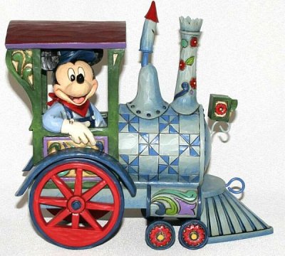 All Aboard! - Mickey Mouse as train driver figurine (Jim Shore Disney Traditions)