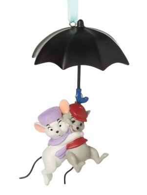 Bernard and Bianca on umbrella The Rescuers Disney sketchbook ornament (2021)
