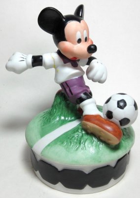 Mickey Mouse playing soccer music box (damaged)