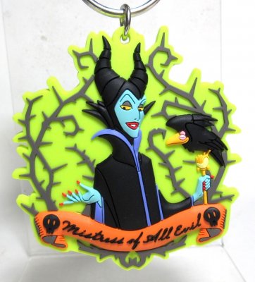 Maleficent with Diablo 'Mistress of all evil' soft touch keychain (Monogram)