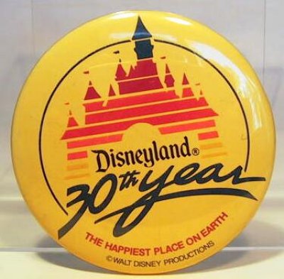 Disneyland 30th year button (yellow background)