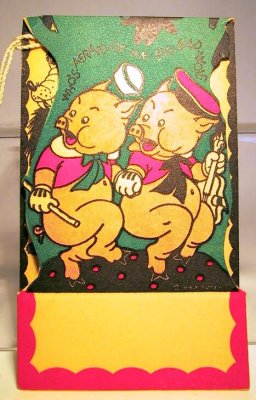 Fifer Pig and Fiddler Pig Bridge tally card (alarmed)