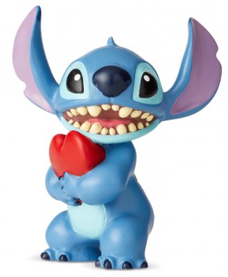 Stitch holding a red heart Disney miniature figurine