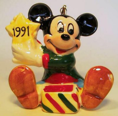 Mickey Mouse with yellow star 1991 ornament