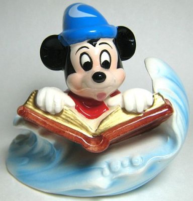 Mickey Mouse as Sorcerer's Apprentice with book on wave Disney figure