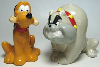 Pluto and Butch salt and pepper shaker set