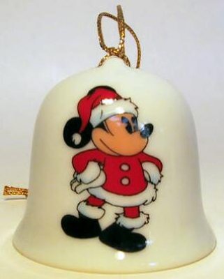 Santa Mickey Mouse Disney bell ornament