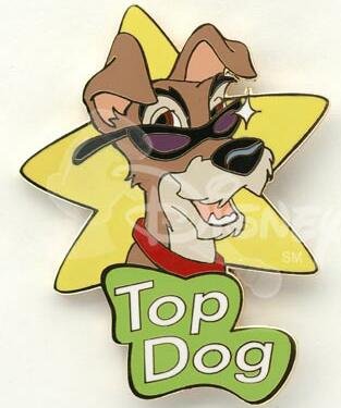 dog pin with top