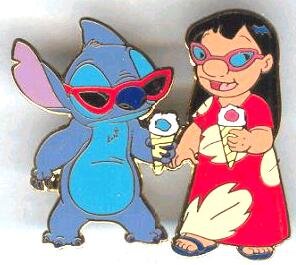 Lilo and Stitch in sunglasses with ice cream cones pin from our Pins  collection, Disney collectibles and memorabilia