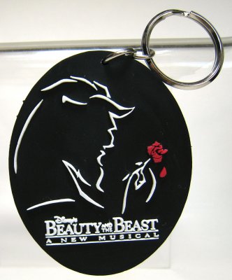 Beauty and the Beast Broadway rubber keychain