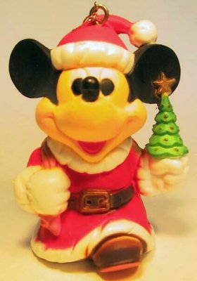 Mickey Mouse with small Xmas tree ornament