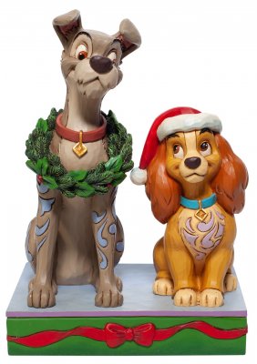 'Decked Out Dogs' - Lady and Tramp Christmas figurine (Jim Shore Disney Traditions)