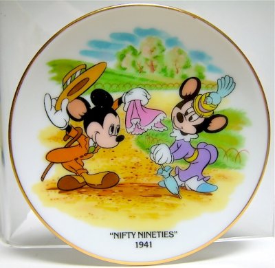 'Nifty Nineties' - Minnie and Mickey Mouse Disney miniature decorative plate