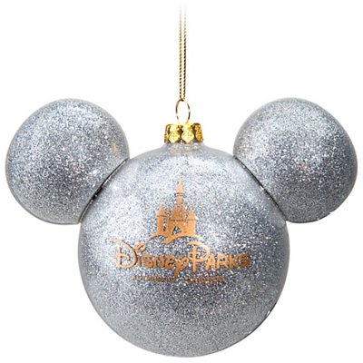 Disney Store Authentic Mickey Mouse Icon Silver Christmas Ornament NEW