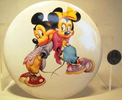 Mickey Mouse and Minnie Mouse jumbo button