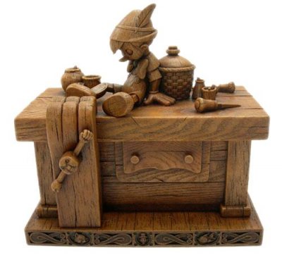 Heirloom Box of Pinocchio on Geppetto's Workbench