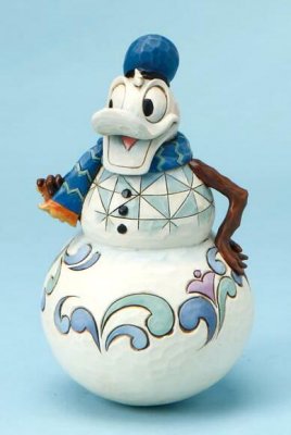 'Wobble Into Winter' - Donald Duck as snowman figurine (Jim Shore Disney Traditions)