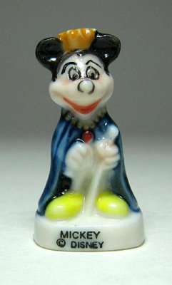 Mickey Mouse dressed as the king Disney porcelain miniature figure