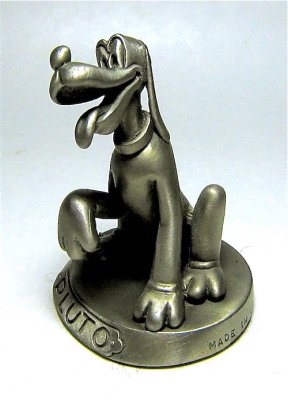 Pluto with his paw up pewter figure