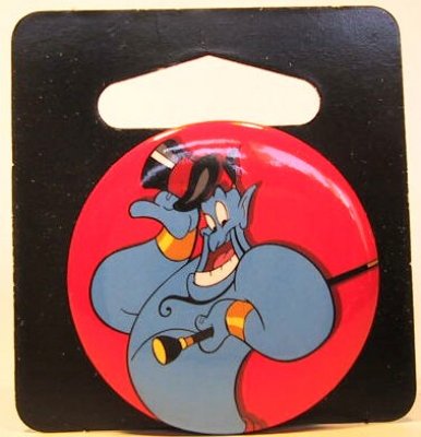 Genie with top hat and cane small button