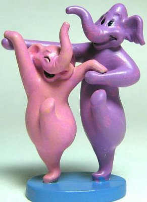Pink Elephants miniature pewter figure