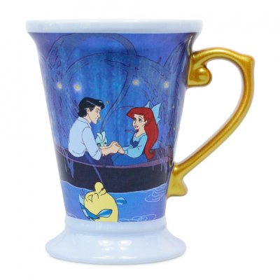 Ariel and Prince Eric in boat Disney coffee mug