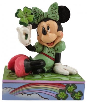 'Shamrock Wishes' - Minnie Mouse with four-leaf clover figurine (Jim Shore Disney Traditions)