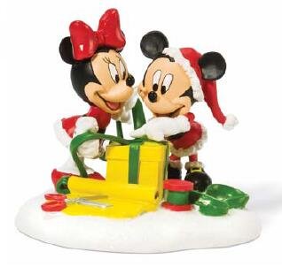 Mickey and Minnie wrapping gifts (Department 56)