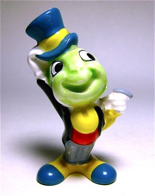 Jiminy Cricket in blue top hat Disney figure