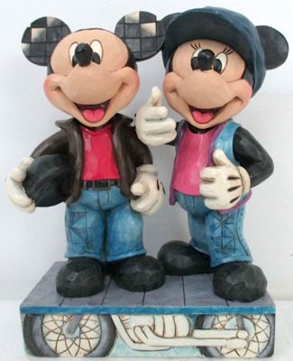 'Biking Sweethearts' - Minnie & Mickey Mouse as bikers figurine (Jim Shore Disney Traditions)