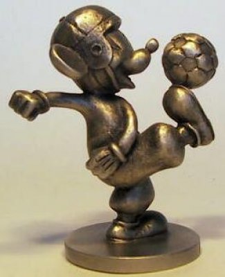 Mickey Mouse playing soccer Disney pewter figure