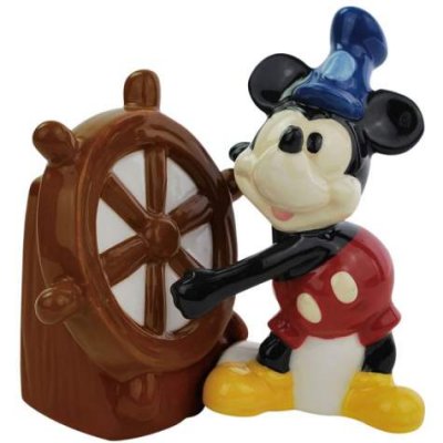 Steamboat Willie and wheel magnetized salt and pepper shaker set