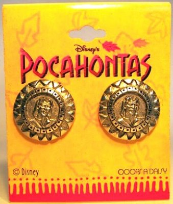 John Smith Disney medallion earrings