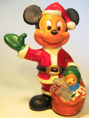 Mickey Mouse with sack of toys ornament