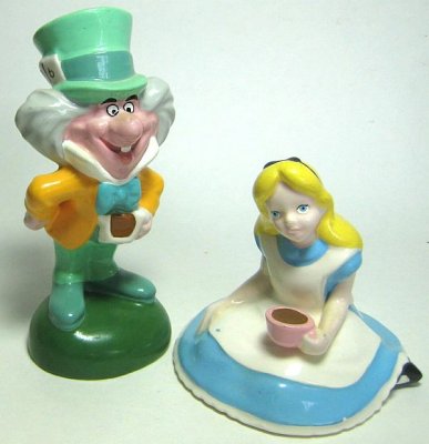 Alice in Wonderland and Mad Hatter salt and pepper shaker set