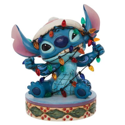 Stitch wrapped in Christmas lights figurine (Jim Shore Disney Traditions)